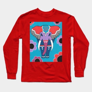 DECORATIVE Elephant Painting Long Sleeve T-Shirt